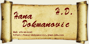 Hana Dokmanović vizit kartica